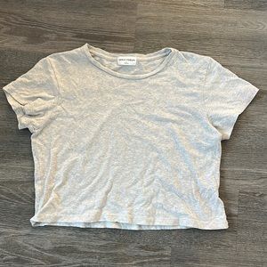 Aritzia Denim Forum Grey Loose Crop Tee